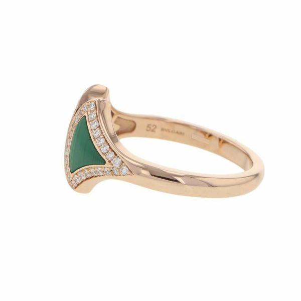 ブルガリ リング ディーヴァ ドリーム ダイヤモンド 0.17ct マラカイト K18PGピンクゴールド リングサイズ52 BVLGARI 指輪