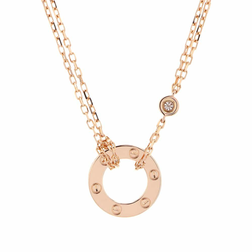 カルティエ ネックレス ラブ ネックレス ダイヤモンド 2P 0.03ct K18PG B7224509 Cartier ジュエリー