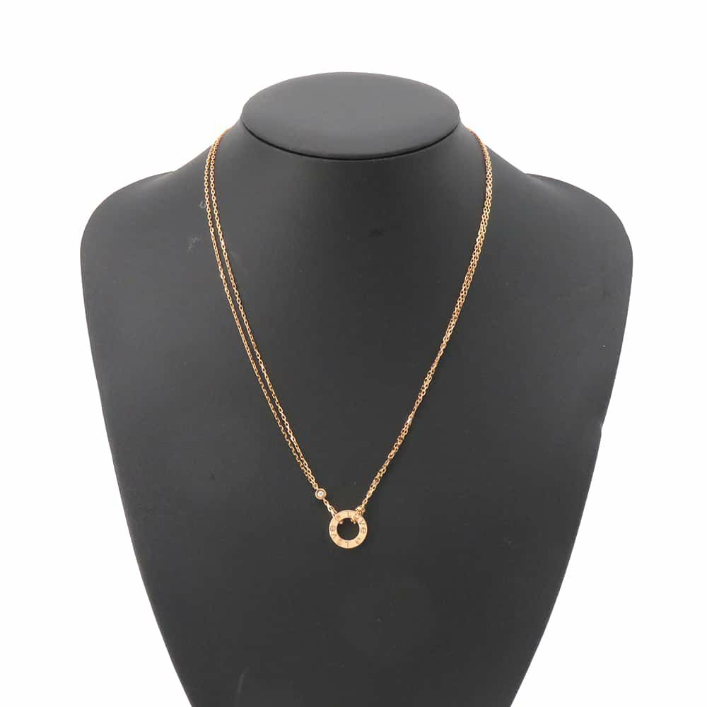 カルティエ ネックレス ラブ ネックレス ダイヤモンド 2P 0.03ct K18PG B7224509 Cartier ジュエリー