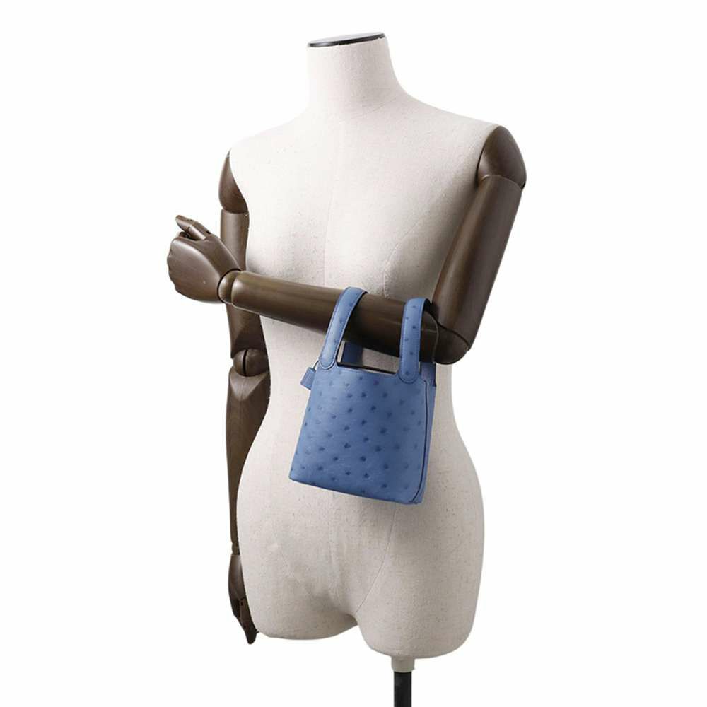 エルメス ピコタンロック マイクロ ミコノス/シルバー金具 オーストリッチ W刻印