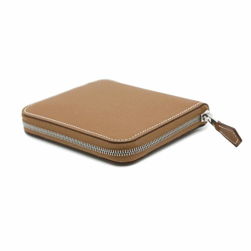 エルメス コインケース アザップコンパクト シルクイン ゴールド/シルバー金具 エプソン B刻印