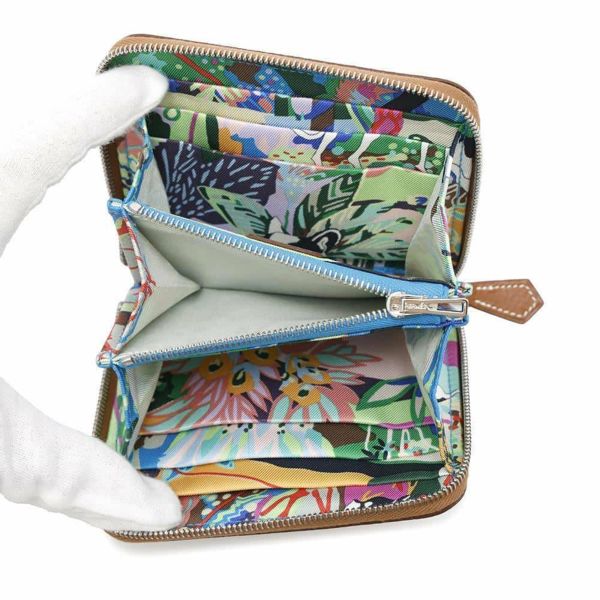 エルメス コインケース アザップコンパクト シルクイン ゴールド/シルバー金具 エプソン B刻印