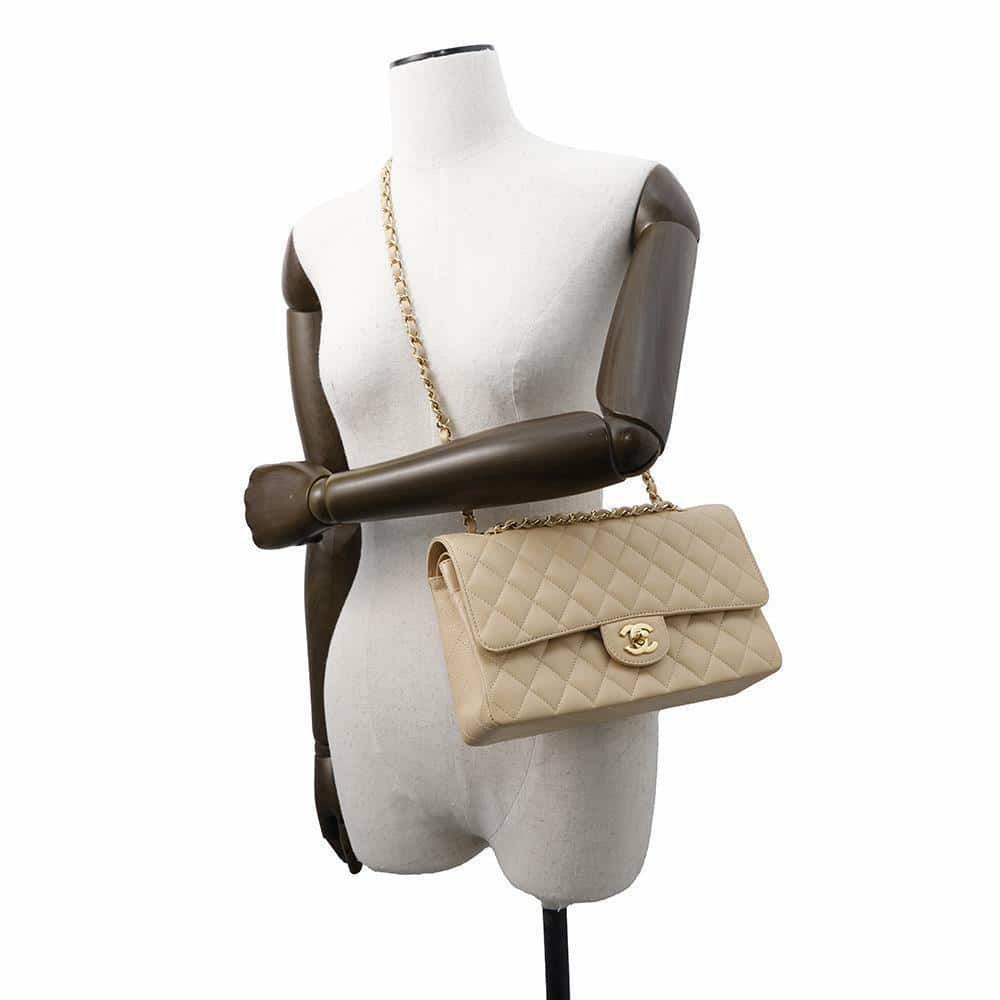 シャネル チェーンショルダーバッグ マトラッセ25 ココマーク キャビアスキン ダブルチェーン A01112 CHANEL