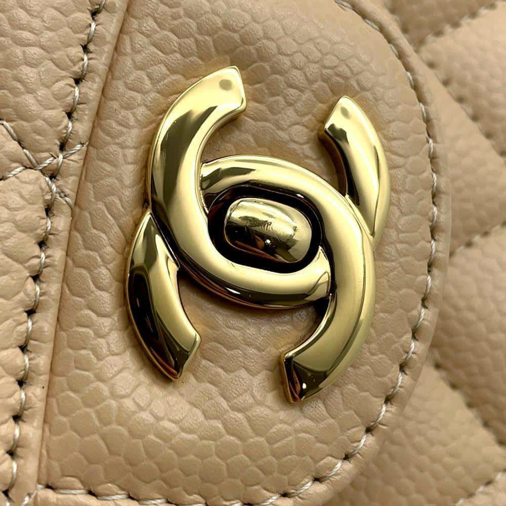 シャネル チェーンショルダーバッグ マトラッセ25 ココマーク キャビアスキン ダブルチェーン A01112 CHANEL