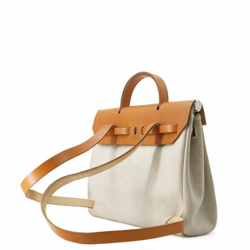 エルメス リュックサック エールバッグ アドPM ナチュラル/ベージュ/シルバー金具 トワルアッシュ/バッシュハンター □C刻印