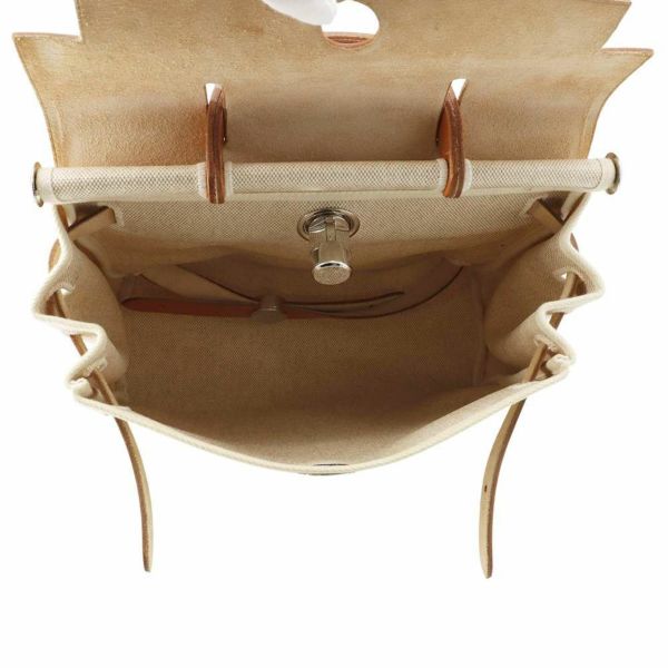 エルメス リュックサック エールバッグ アドPM ナチュラル/ベージュ/シルバー金具 トワルアッシュ/バッシュハンター □C刻印