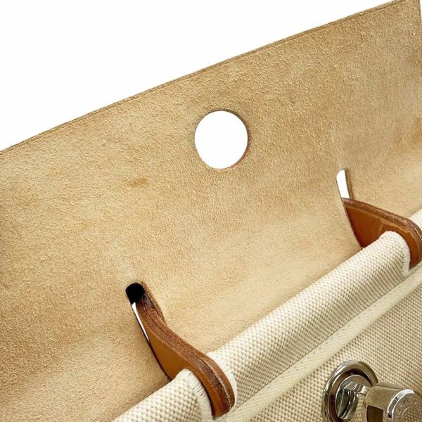 エルメス リュックサック エールバッグ アドPM ナチュラル/ベージュ/シルバー金具 トワルアッシュ/バッシュハンター □C刻印