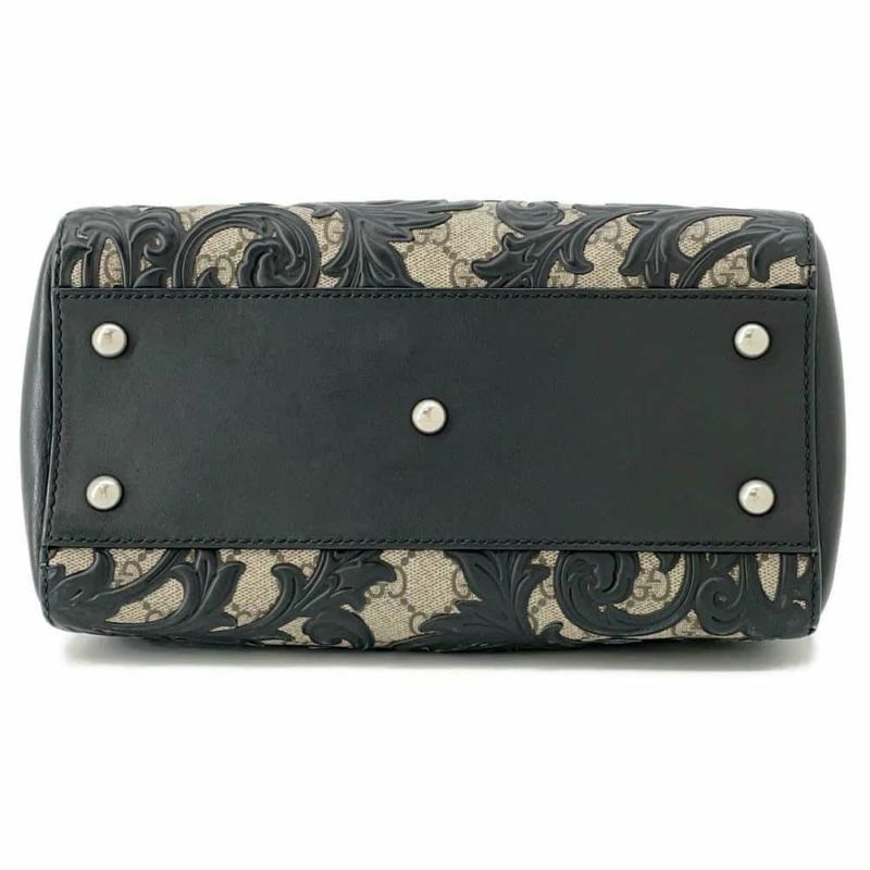 グッチ ハンドバッグ アラベスク GGスプリーム 409529 GUCCI バッグ 2wayショルダーバッグ ミニボストン 黒