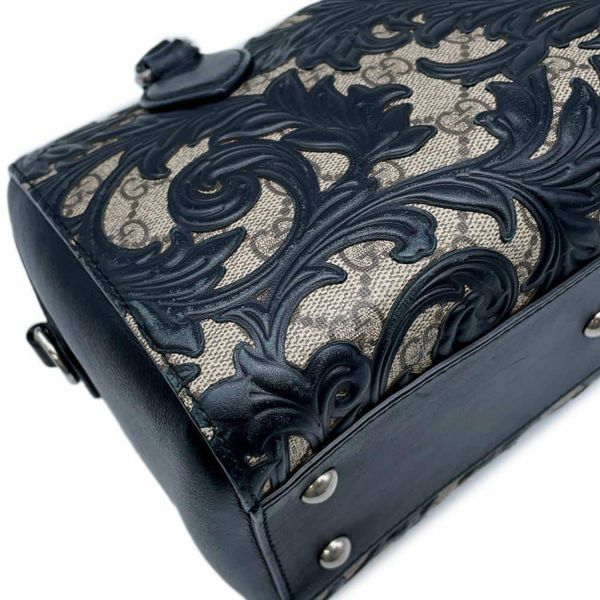 グッチ ハンドバッグ アラベスク GGスプリーム 409529 GUCCI バッグ 2wayショルダーバッグ ミニボストン 黒