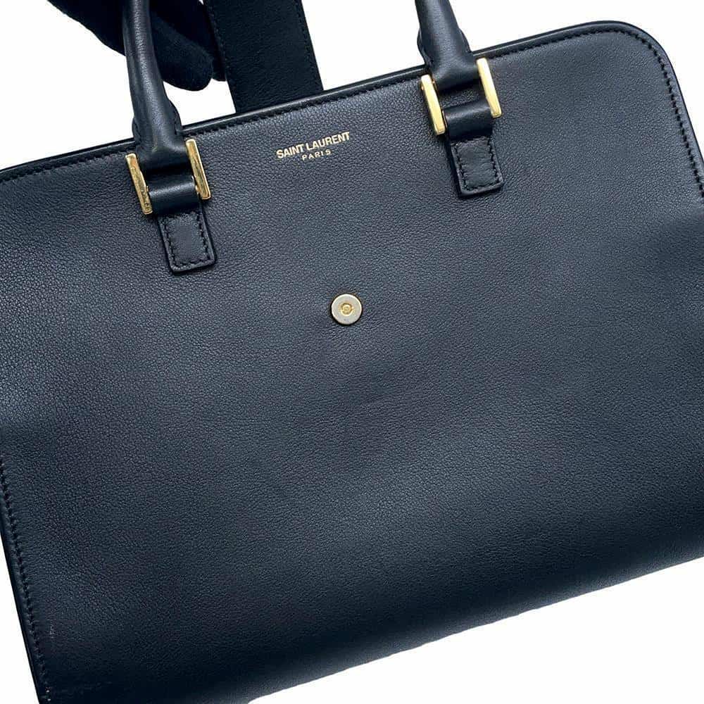 サンローランパリ ハンドバッグ ベイビーカバス レザー 372087 SAINT LAURENT PARIS 2wayショルダーバッグ 黒