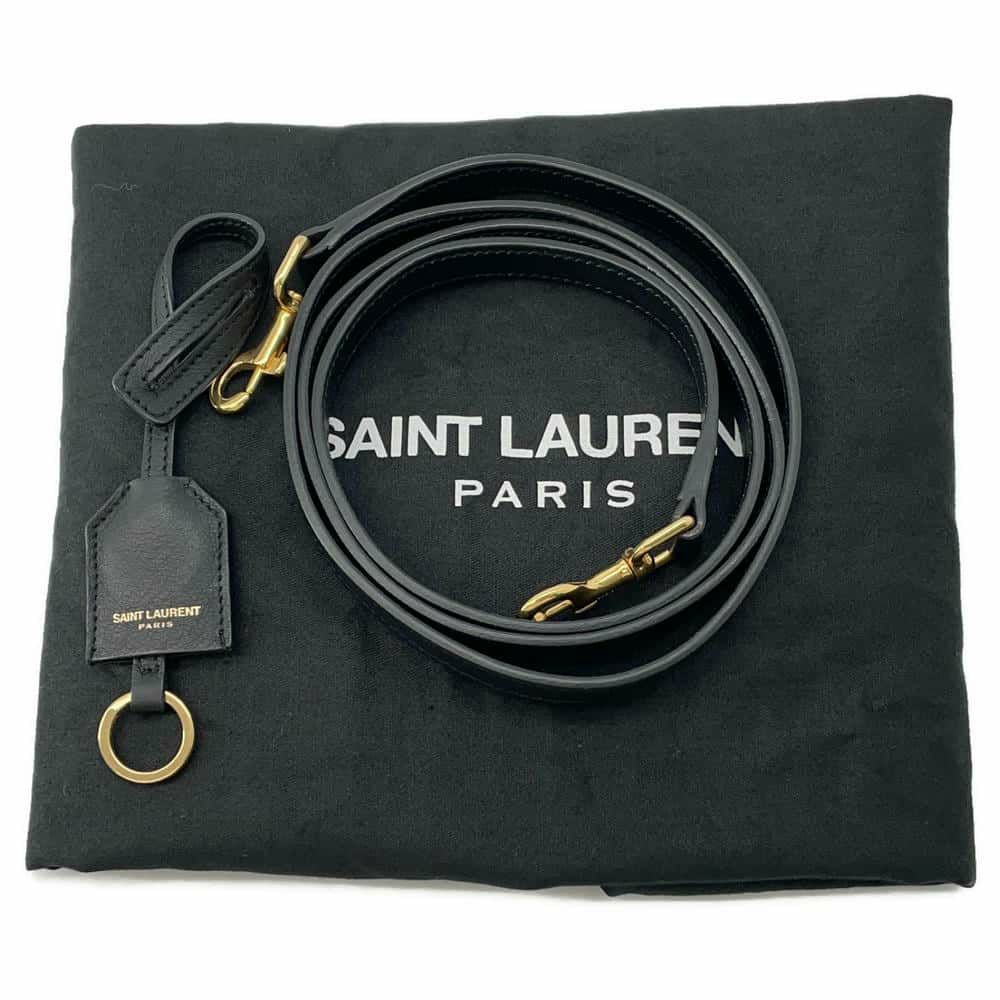 サンローランパリ ハンドバッグ ベイビーカバス レザー 372087 SAINT LAURENT PARIS 2wayショルダーバッグ 黒