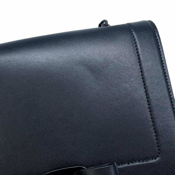 サルヴァトーレ・フェラガモ チェーンショルダーバッグ ヴァラ リボン 21 G877 Ferragamo 黒