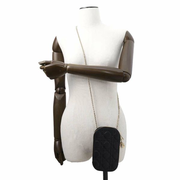 クリスチャン・ディオール スマホケース レディディオール フォンホルダー カナージュ ラムスキン S0872ONMJ 黒