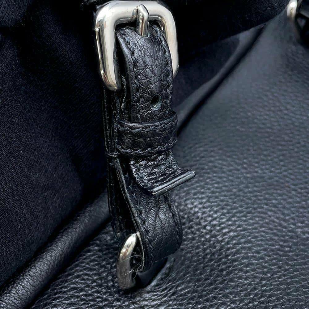 プラダ ハンドバッグ エンボスロゴ レザー BR3089 PRADA ボストンバッグ 黒