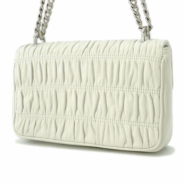 プラダ チェーンショルダーバッグ ギャザー レザー 1BD140 PRADA バッグ 白