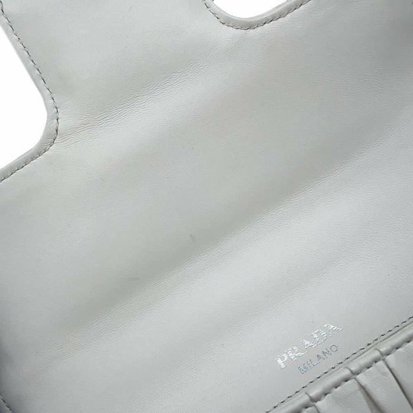 プラダ チェーンショルダーバッグ ギャザー レザー 1BD140 PRADA バッグ 白