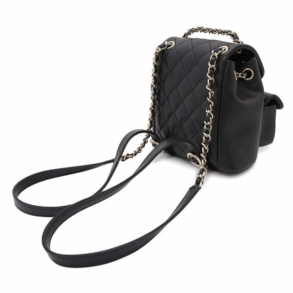 シャネル リュック マトラッセ ココマーク キャビアスキン AS3787 CHANEL バックパック バッグ 黒
