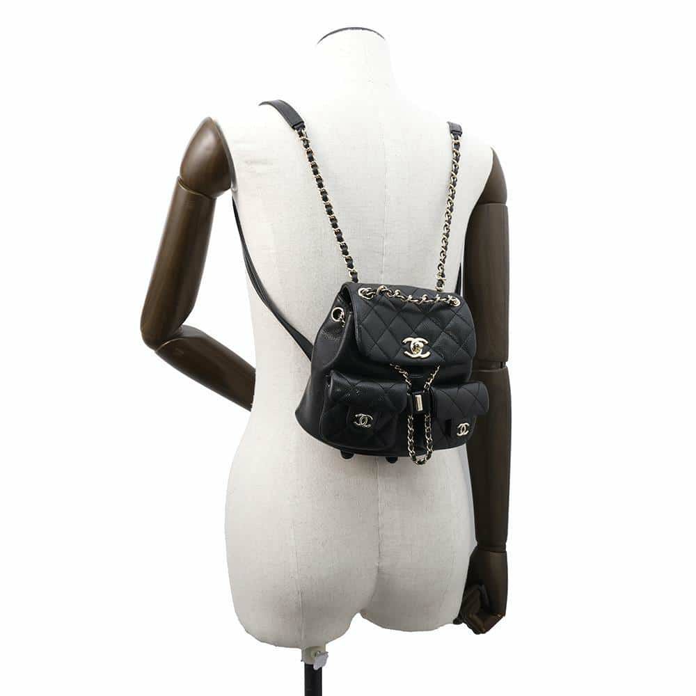 シャネル リュック マトラッセ ココマーク キャビアスキン AS3787 CHANEL バックパック バッグ 黒