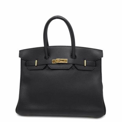 エルメス バーキン35 ブラック/ゴールド金具 トゴ □C刻印 HERMES Birkin ハンドバッグ 黒 安心保証