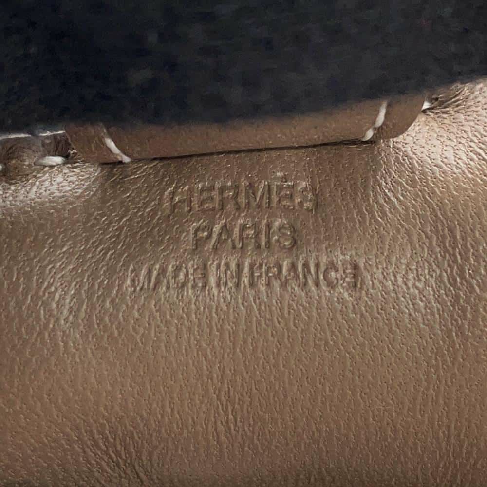 エルメス バッグチャーム ロデオ PM エトゥープ ラムスキン W刻印 HERMES チャーム