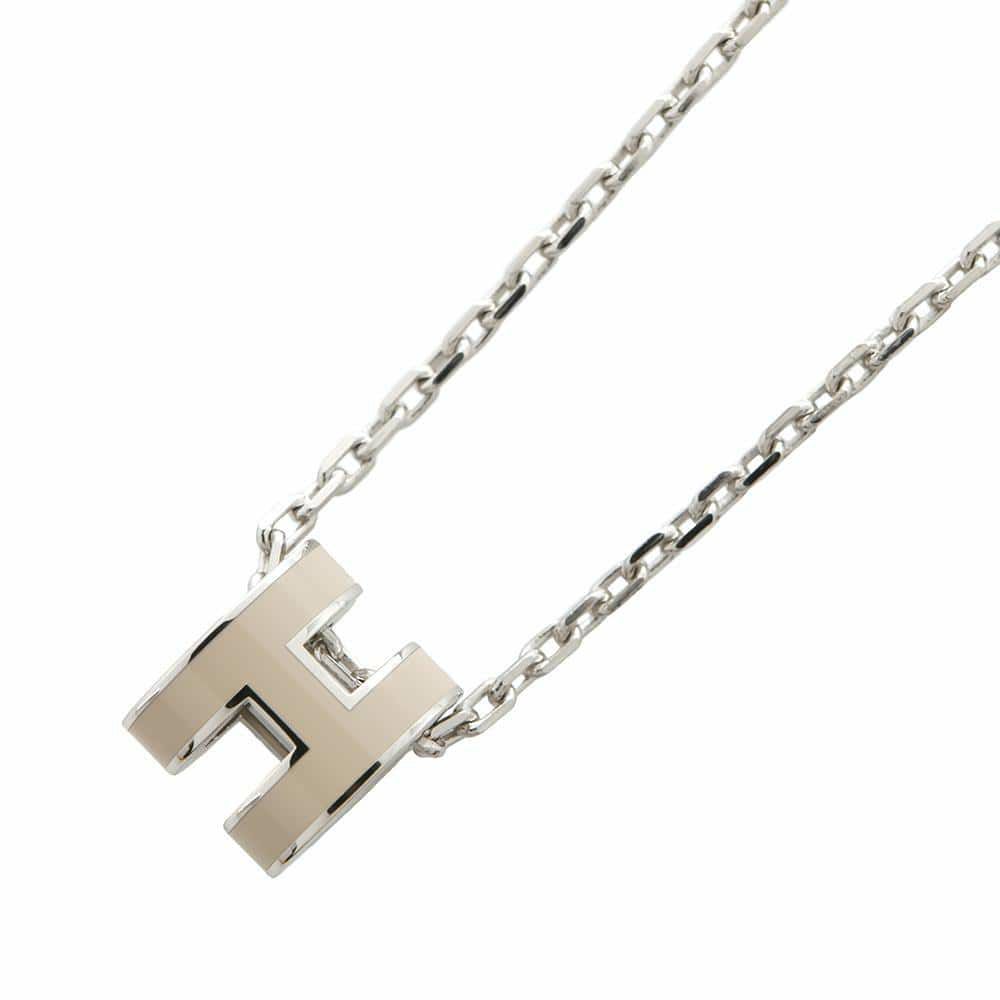 エルメス ネックレス ミニ・ポップアッシュ マロングラッセ/シルバー金具 HERMES アクセサリー