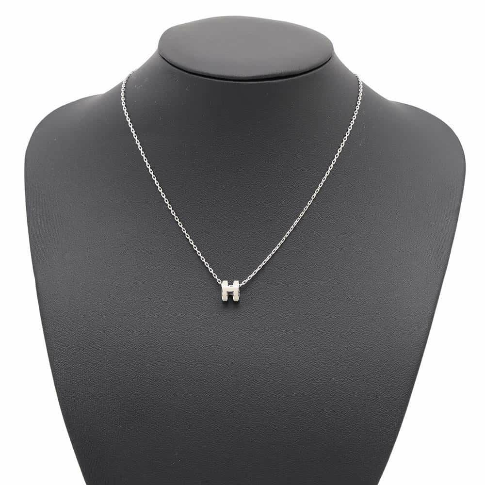 エルメス ネックレス ミニ・ポップアッシュ マロングラッセ/シルバー金具 HERMES アクセサリー