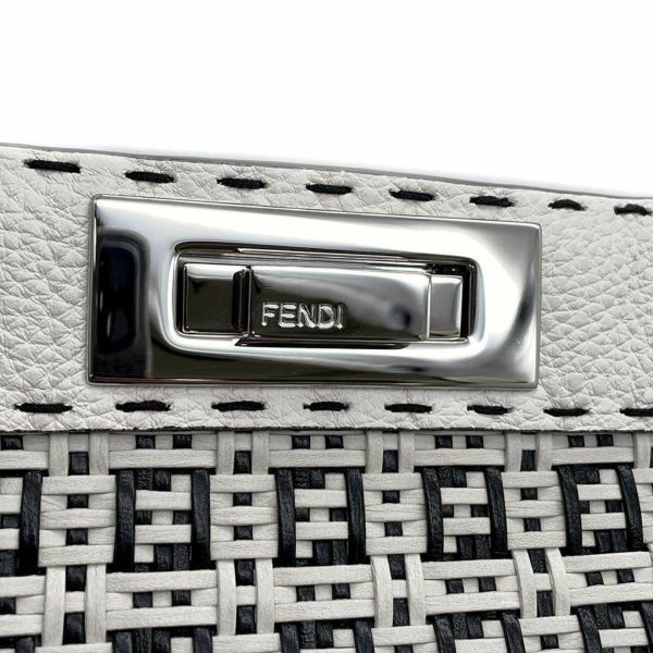 フェンディ ハンドバッグ ピーカブー アイシーユー セレリア 8BN321 FENDI 2wayショルダーバッグ 白 黒