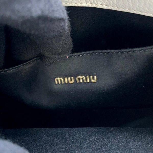 プラダ ショルダーバッグ マドラス レザー 5BC105 Miu Miu ワンショルダーバッグ ハンドバッグ 白