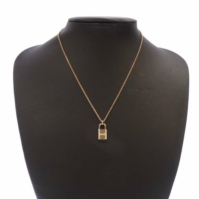 エルメス ネックレス アミュレット ケリー・カデナ ダイヤ 18P 0.09ct K18PGピンクゴールド ペンダント