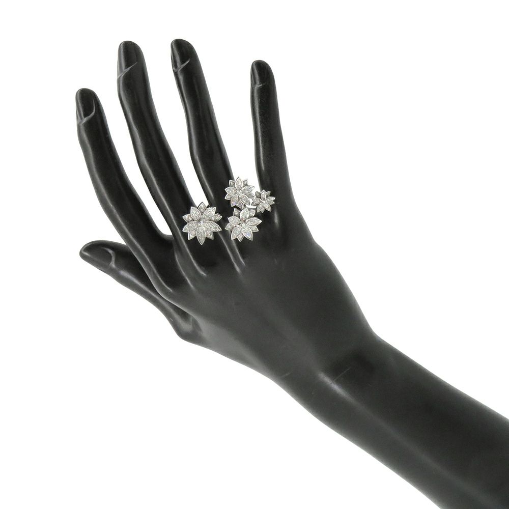 ヴァンクリーフ&アーペル リング ロータス アントレ レ ドア リング 4フラワー ダイヤモンド 114P 1.18ct K18WG VCARP7TF00 指輪