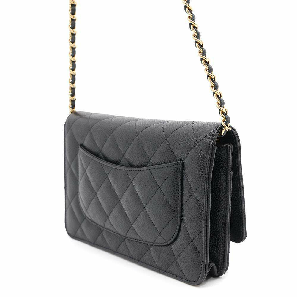 シャネル チェーンウォレット クラシック マトラッセ ココマーク キャビアスキン AP0250 CHANEL 財布 黒