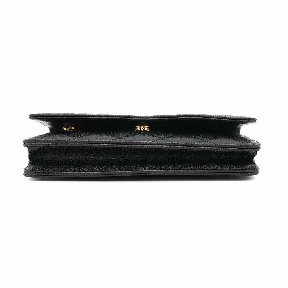 シャネル チェーンウォレット クラシック マトラッセ ココマーク キャビアスキン AP0250 CHANEL 財布 黒
