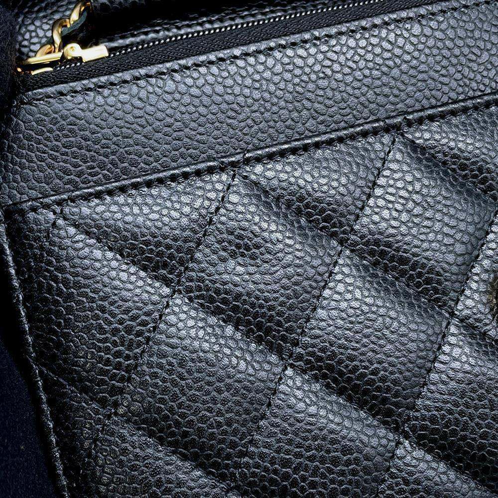 シャネル チェーンウォレット クラシック マトラッセ ココマーク キャビアスキン AP0250 CHANEL 財布 黒