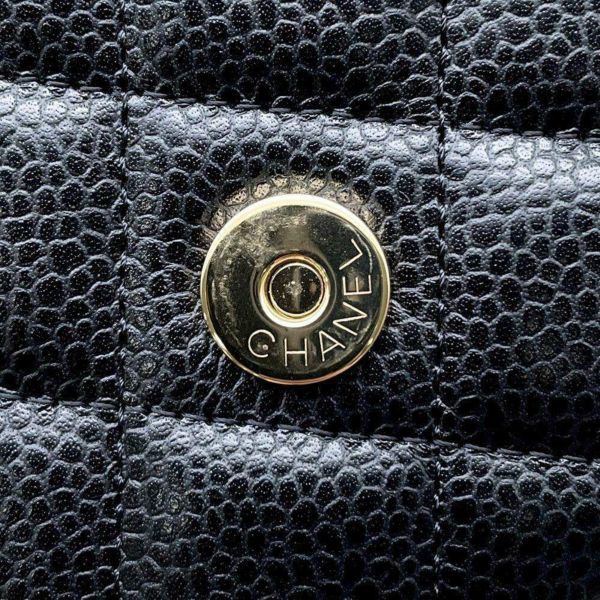 シャネル チェーンウォレット クラシック マトラッセ ココマーク キャビアスキン AP0250 CHANEL 財布 黒