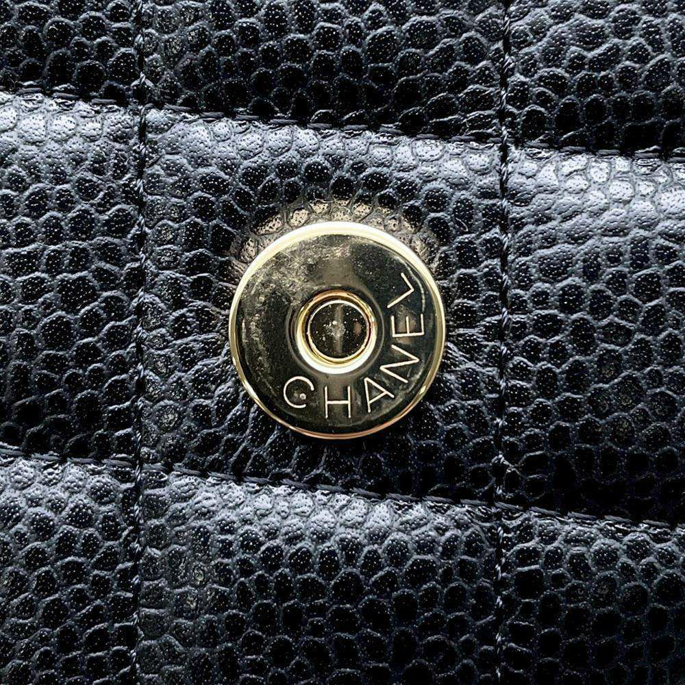 シャネル チェーンウォレット クラシック マトラッセ ココマーク キャビアスキン AP0250 CHANEL 財布 黒