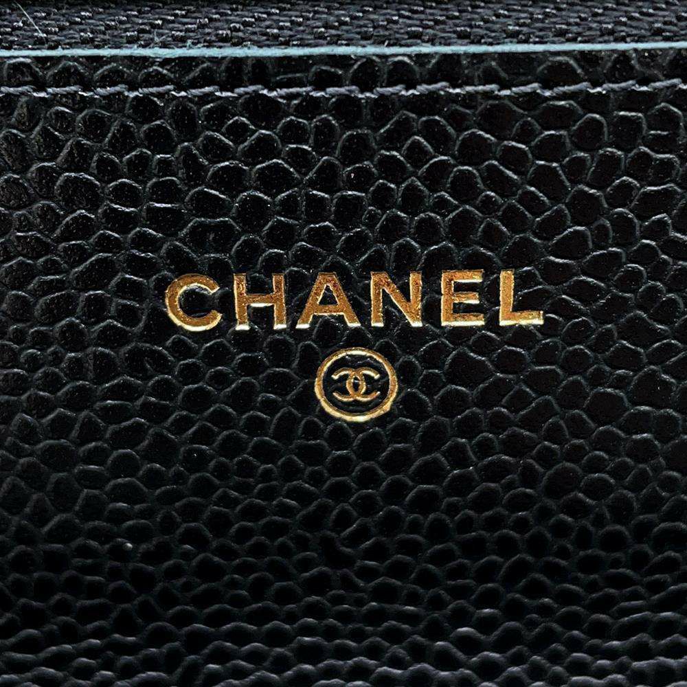 シャネル チェーンウォレット クラシック マトラッセ ココマーク キャビアスキン AP0250 CHANEL 財布 黒