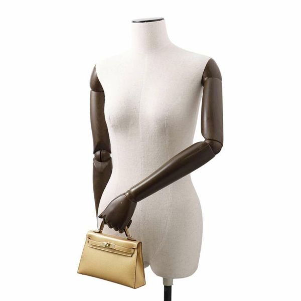 エルメス ハンドバッグ ミニケリードゥ 外縫い ドレ/シャンパンゴールド金具 シェブルシャムキラ W刻印 2wayショルダー