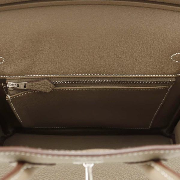 エルメス バーキン25 エトゥープ/シルバー金具 トゴ W刻印 HERMES Birkin ハンドバッグ