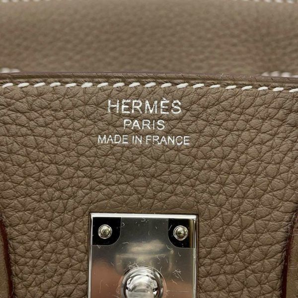 エルメス バーキン25 エトゥープ/シルバー金具 トゴ W刻印 HERMES Birkin ハンドバッグ