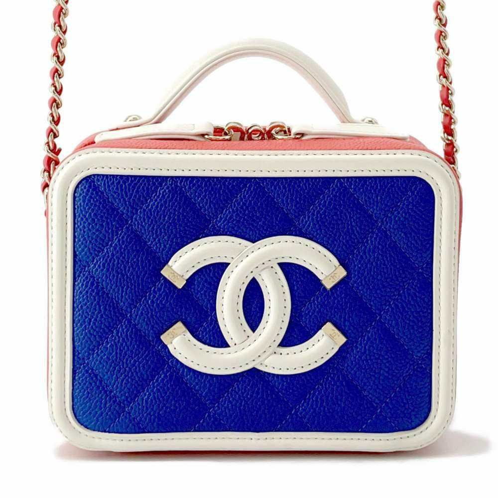 シャネル チェーンショルダーバッグ CCフィリグリー ココマーク マトラッセ キャビアスキン A84452 CHANEL
