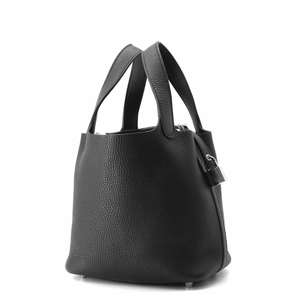 エルメス ハンドバッグ ピコタンロックPM ブラック/シルバー金具 トリヨンクレマンス B刻印 黒