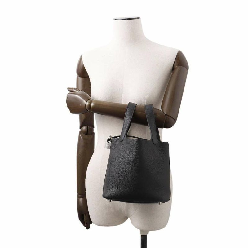 エルメス ハンドバッグ ピコタンロックPM ブラック/シルバー金具 トリヨンクレマンス B刻印 黒