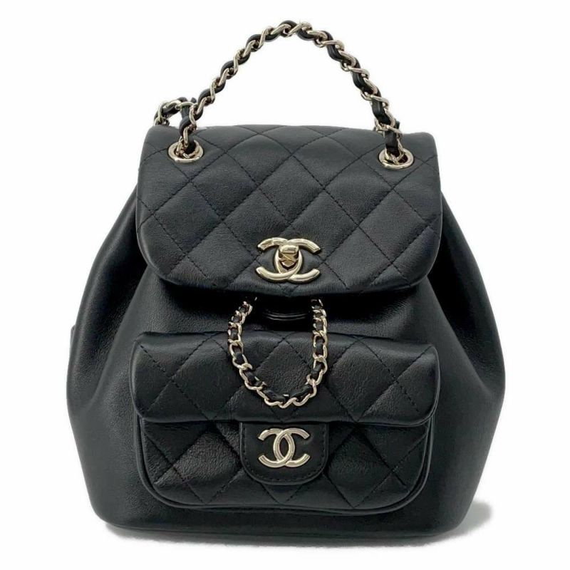 シャネル リュック マトラッセ ココマーク ラムスキン AS2908 CHANEL バッグ バックパック 黒