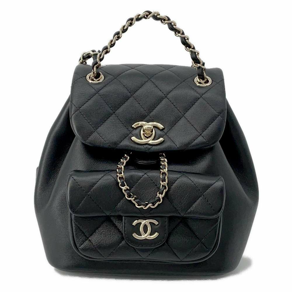 シャネル リュック マトラッセ ココマーク ラムスキン AS2908 CHANEL バッグ バックパック 黒