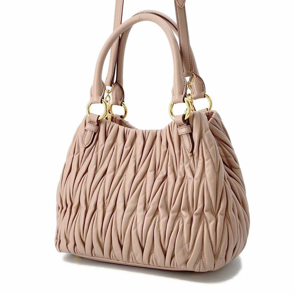 ミュウミュウ ハンドバッグ マテラッセ ギャザー 5BE886 Miu Miu 2wayショルダーバッグ