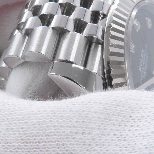 ロレックス デイトジャスト41 SS/K18 10Pダイヤ ランダムシリアル ルーレット 126334G ROLEX 腕時計 黒文字盤
