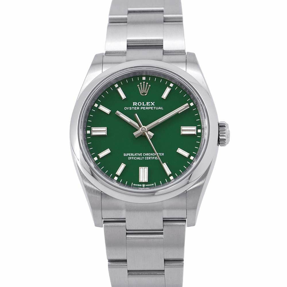 ロレックス オイスターパーペチュアル36 ランダムシリアル ルーレット 126000 ROLEX 腕時計 グリーン文字盤