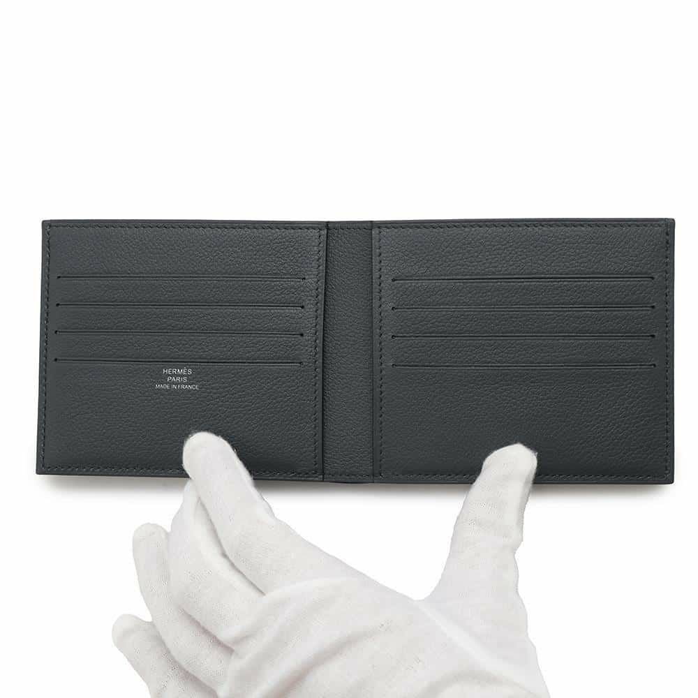 エルメス 二つ折り財布 シチズンツイル コンパクト グリミスティ エバーカラー W刻印 HERMES 財布 メンズ