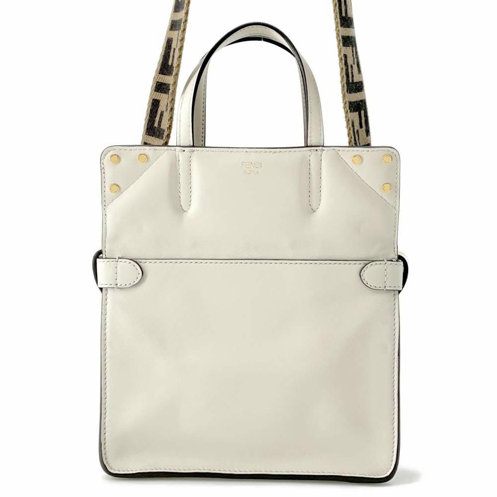 フェンディ ハンドバッグ フリップ スモール 8BT306 FENDI 2way 白 