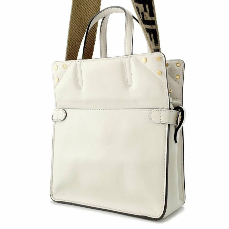 フェンディ ハンドバッグ フリップ スモール 8BT306 FENDI 2way 白